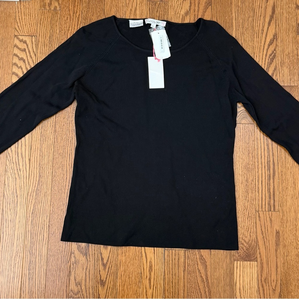 LouLou Black Sleek And Stylish Long Sleeve Top – New With Tags – XL